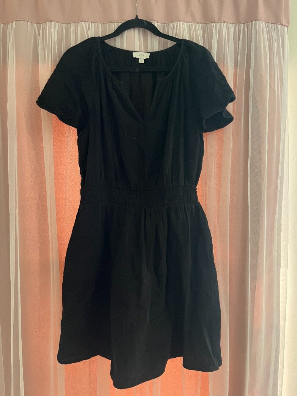 Loft Black Peasant Dress